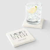 ブラックスケルトンモダン怖いダッドスターハロウィーンパパ ストーンコースター (横)