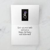 ブラックスケルトン踊りハロウィーンハッピーバースデー カード (内部)