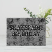 ブラックスケートパーク10代のボーイバースデーパーティー 招待状 (スタンド正面)