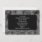 ブラックスケートパーク10代のボーイバースデーパーティー 招待状 (裏面)