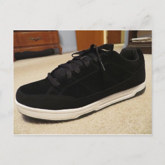 ブラックスケートボード靴 ポストカード (正面)