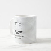 ブラックスケールオブジャスティスコーヒーマグ コーヒーマグカップ (正面左)