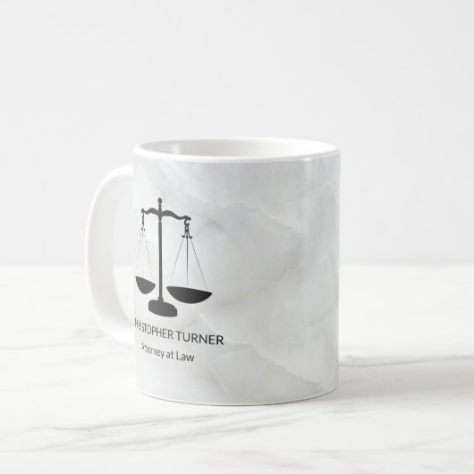 ブラックスケールオブジャスティスコーヒーマグ コーヒーマグカップ (正面左)