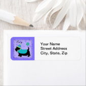 ブラックスコッチテリア犬の名前パーソナライズされた紫 ラベル (インサイチュ)