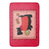 ブラックスコッツティテリアドッグレッドコーラル装飾品 バスマット (正面縦)