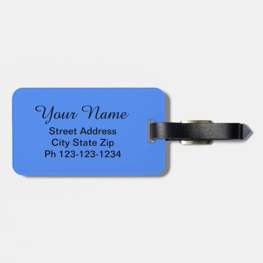 ブラックスコッツティテリア犬の名パーソナライズされた前ブルー ラゲッジタグ (裏面横)