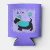 ブラックスコッツティテリア犬の名パーソナライズされた前 缶クーラー (正面)