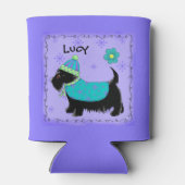 ブラックスコッツティテリア犬の名パーソナライズされた前 缶クーラー (裏面)