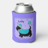 ブラックスコッツティテリア犬の名パーソナライズされた前 缶クーラー (缶裏面)