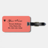 ブラックスコッツティテリア犬の名前オレンジパーソナライズされた色 ラゲッジタグ (裏面横)