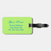 ブラックスコッツティテリア犬の名前パーソナライズされた緑 ラゲッジタグ (裏面横)