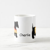 ブラックスコッツティテリア犬の黄色の名パーソナライズされた前 コーヒーマグカップ (中央)