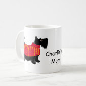 ブラックスコッツティテリア犬オレンジパーソナライズされた色 コーヒーマグカップ (正面左)