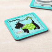 ブラックスコッツティテリア犬ラブグパーソナライズされたリーン コースター (左側)