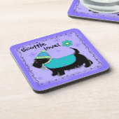 ブラックスコッツティテリア犬ラブパーパーソナライズされたプル コースター (左側)