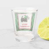 ブラックスコッティドッグタータンチェックプレイドクリスマス ショットグラス (裏面)