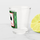 ブラックスコッティドッグタータンチェックプレイドクリスマス ショットグラス (右)