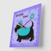 ブラックスコットタイムドグラベパーソナライズされたンダー スクエア壁時計 (傾斜)