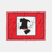 ブラックスコットランドテリア犬は私のスコットランド小を愛する フリースブランケット (正面(横))