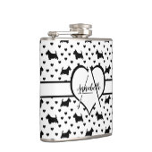 ブラックスコットランドテリア（スコットドッグ） – 白 フラスク (右)