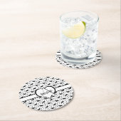 ブラックスコットランドテリア(スコットドッグ) – 白 ラウンドペーパーコースター (インサイチュ)