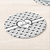 ブラックスコットランドテリア(スコットドッグ) – 白 ラウンドペーパーコースター (アングル)