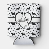 ブラックスコットランドテリア（スコットドッグ） – 白 缶クーラー (正面)