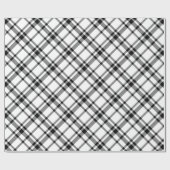ブラックスコティッシュタータンチェックプレイドホリデー ラッピングペーパー (フラット)