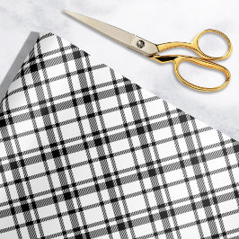 ブラックスコティッシュタータンチェックプレイドホリデー ラッピングペーパー