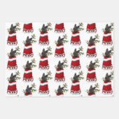 ブラックスコティッシュテリアインホリデー抱き枕 ラッピングペーパーシート (正面3)