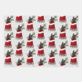 ブラックスコティッシュテリアインホリデー抱き枕 ラッピングペーパーシート (正面2)