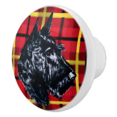 ブラックスコティッシュテリアスコッティドッグのセラミックノブ セラミックノブ (右)