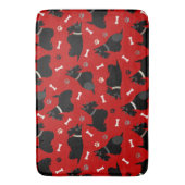 ブラックスコティッシュテリアポーズとボーン バスマット (正面縦)