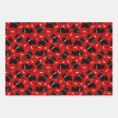 ブラックスコティッシュテリアポーズとボーン ラッピングペーパーシート (正面)