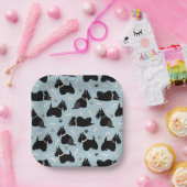 ブラックスコティッシュテリアポーズアンドボーン紙プレート ペーパープレート (パーティー)