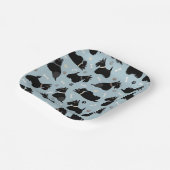 ブラックスコティッシュテリアポーズアンドボーン紙プレート ペーパープレート (傾斜あり)