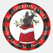 ブラックスコティッシュテリアードグプライドフレーム ラウンドシール (正面)