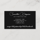 ブラックスタイリストヘアアクセサリー結婚ズハット 名刺 (裏面)