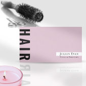 ブラックスタイリッシュおよびピンクの美容師名刺 名刺