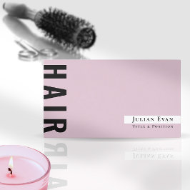 ブラックスタイリッシュおよびピンクの美容師名刺 名刺