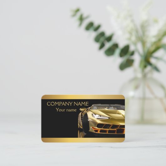 ブラックスタイリッシュとゴールデン車のの名刺 名刺 (スタンド正面)