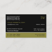 ブラックスタイリッシュとマスタードシンプルモノグラム 名刺 (裏面)