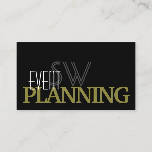 ブラックスタイリッシュとマスタードシンプルモノグラム 名刺 (正面)