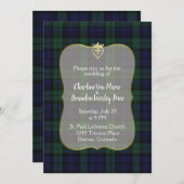 ブラックスタイリッシュウォッチタータンチェック結婚式招待状 招待状 (正面/裏面)