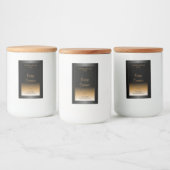 ブラックスタイリッシュオレンジ色の製品ラベルソフトグリッター フードラベル (ボトル)