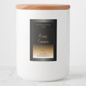 ブラックスタイリッシュオレンジ色の製品ラベルソフトグリッター フードラベル (正面)