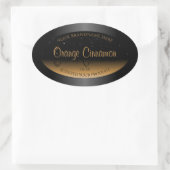 ブラックスタイリッシュオレンジ色の製品ラベルソフトグリッター 楕円形シール (バッグ)