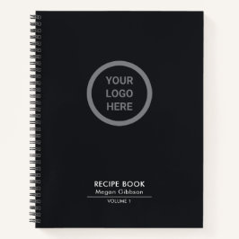 ブラックスタイリッシュカスタムレシピロゴブランド ノートブック