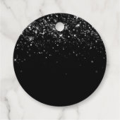 ブラックスタイリッシュグリッターサンキューメッセージカード フェイバータグ (裏面)