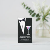 ブラックスタイリッシュタキシードマルティーニレストランパブ 名刺 (スタンド正面)
